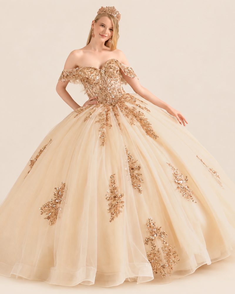 Vestido de XV Adilene en color champagne
