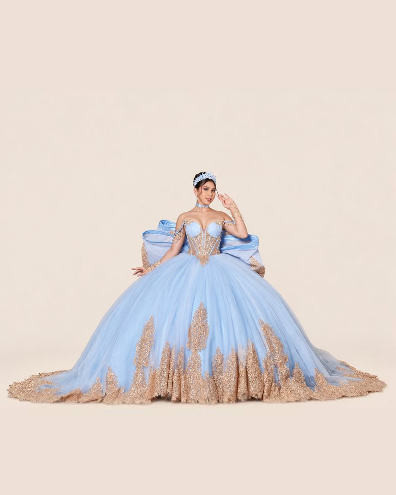 Vestido de XV Adriana en color azul cielo