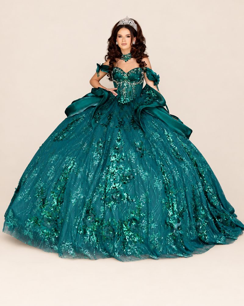 Vestido de XV Aída en color esmeralda