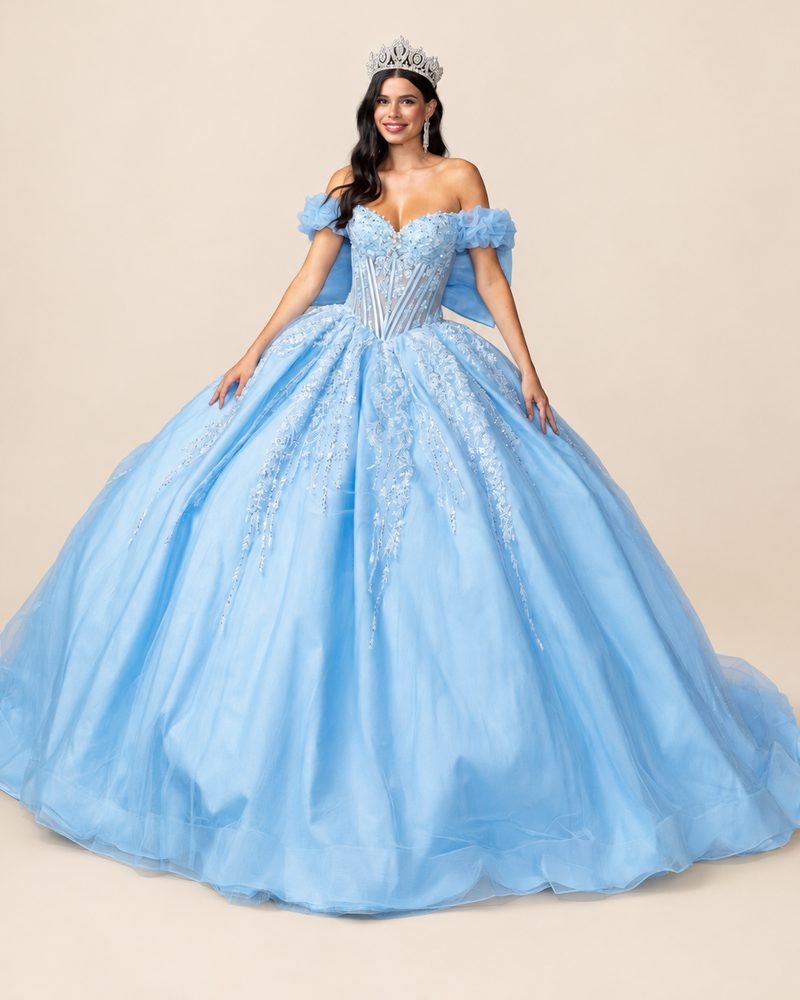 Vestido de XV Aitana en color azul cielo