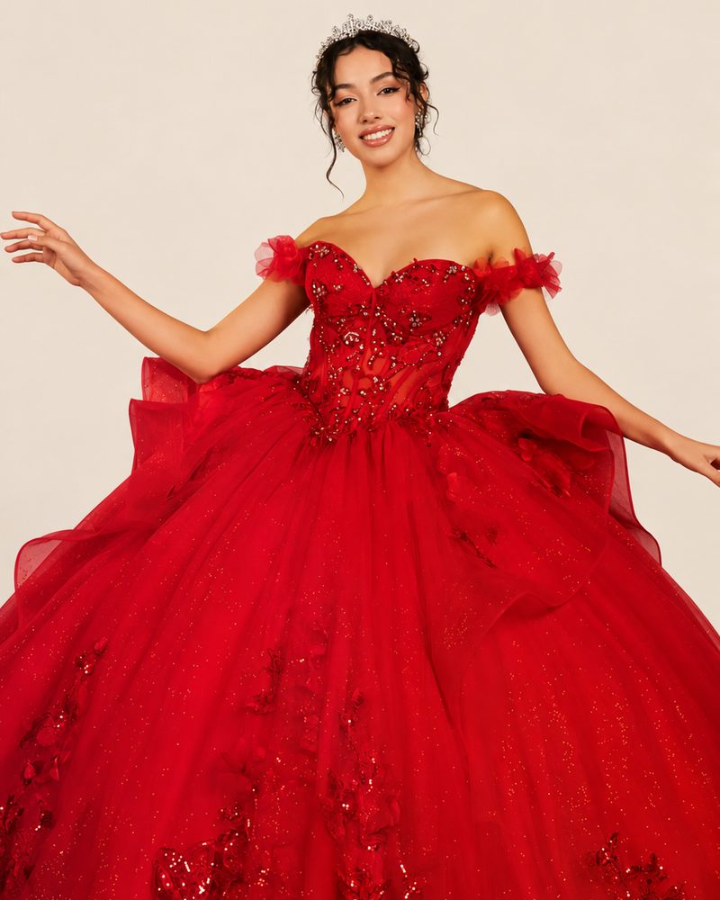 Vestido de XV Alicia en color rojo