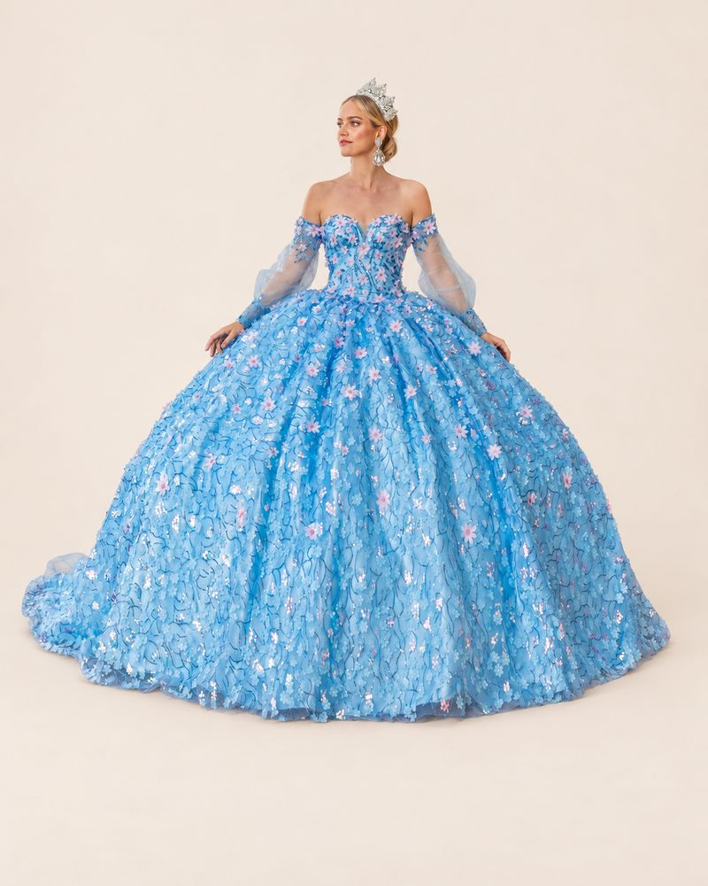 Vestido de XV Allison en color azul cielo