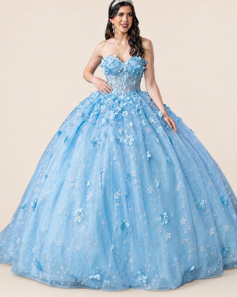 Vestido de XV Amaia en color azul cielo