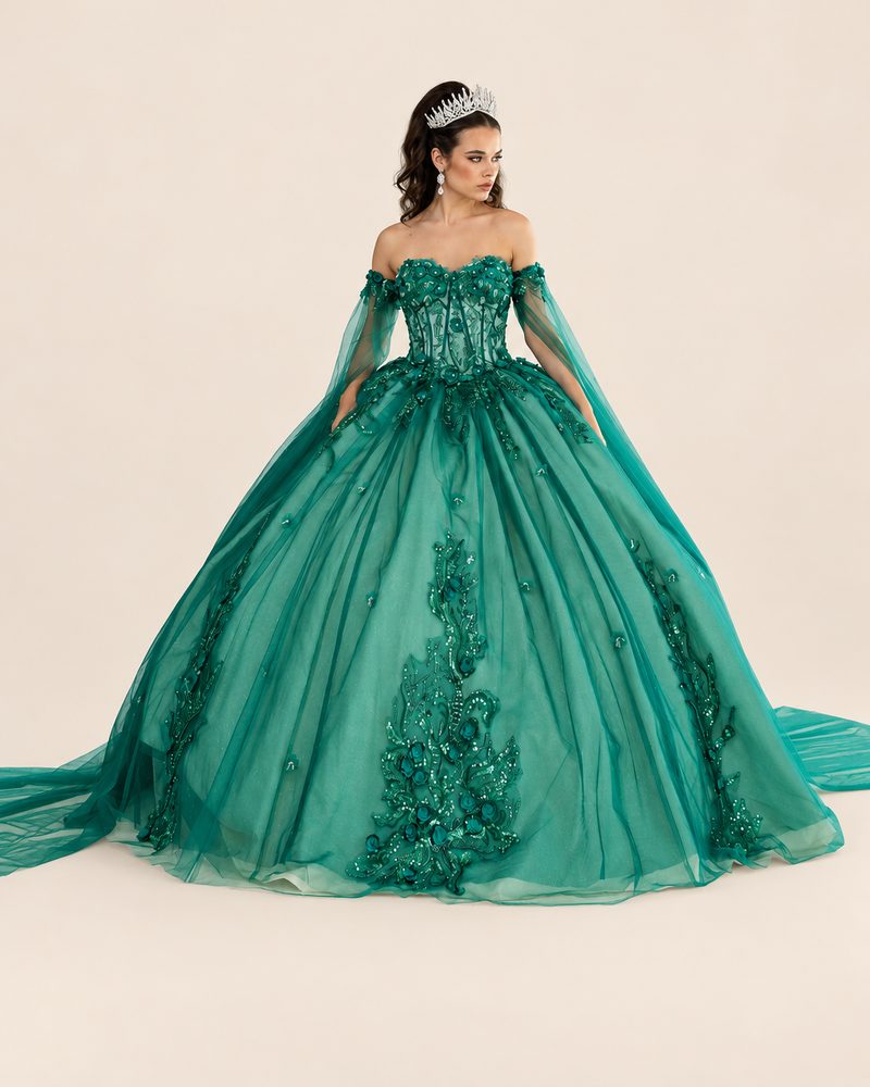 Vestido de XV Anaya en color esmeralda