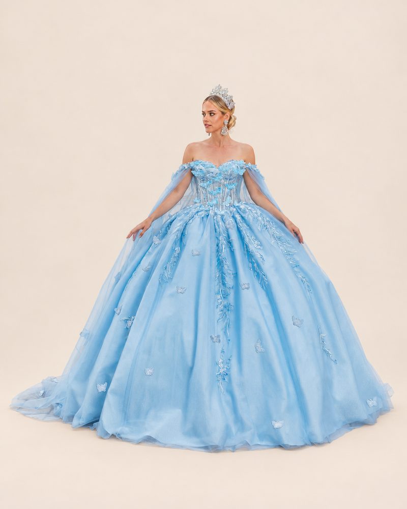 Vestido de XV Andy en color azul cielo