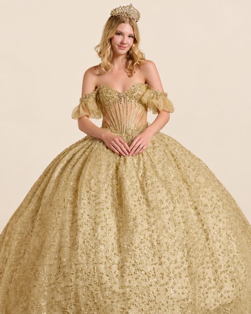 Vestido de XV Begoña en color dorado