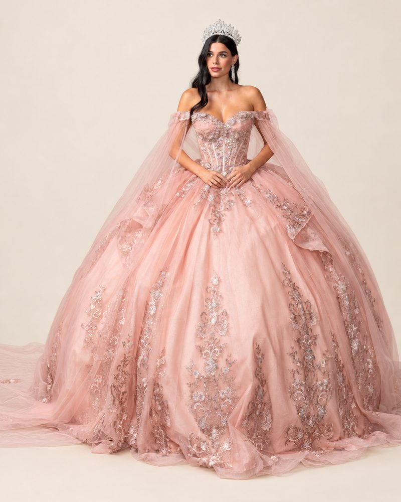 Vestido de XV Belén en color oro rosa