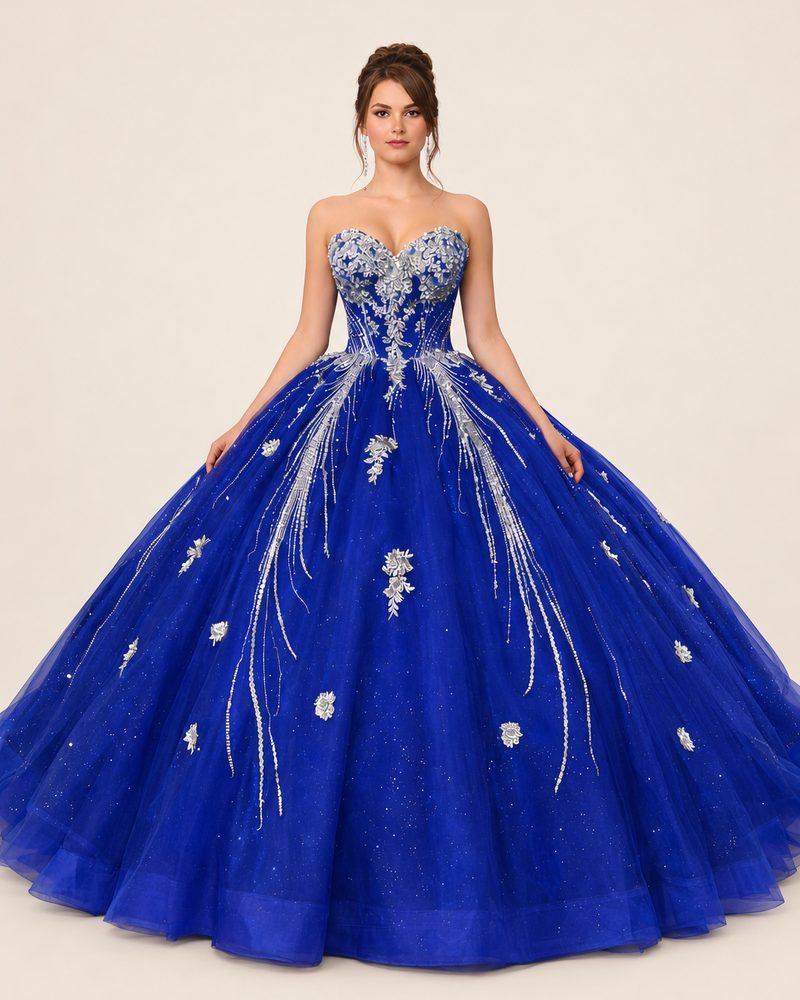 Vestido de XV Berenice en color azul rey