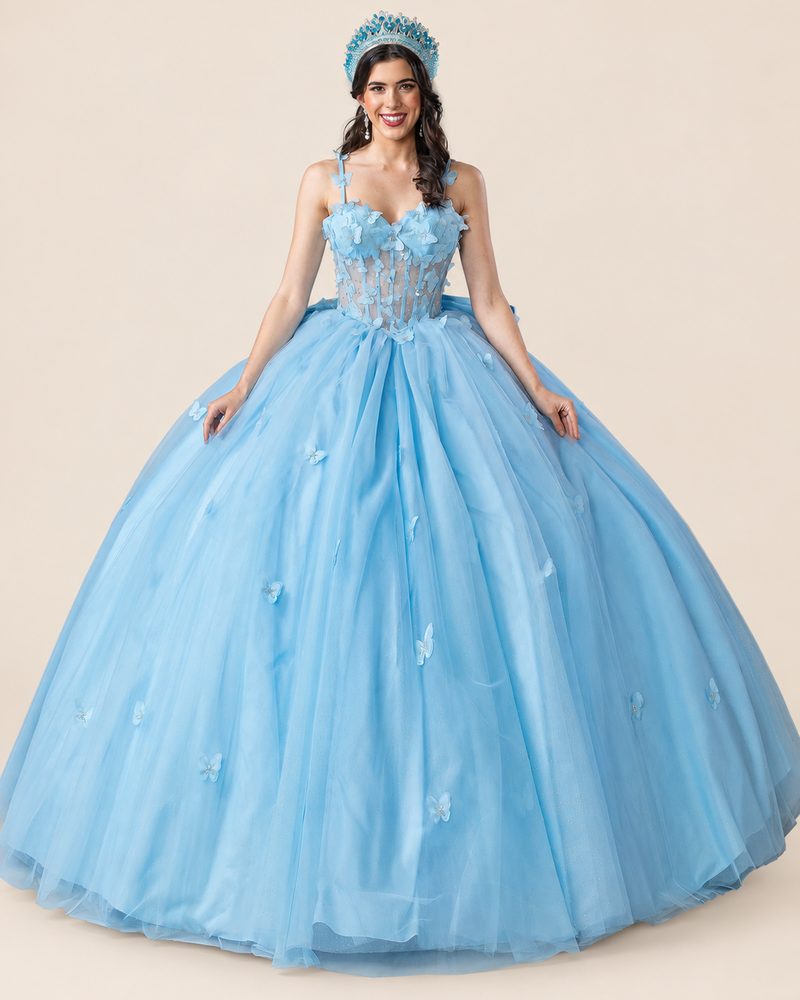 Vestido de XV Betsy en color azul cielo