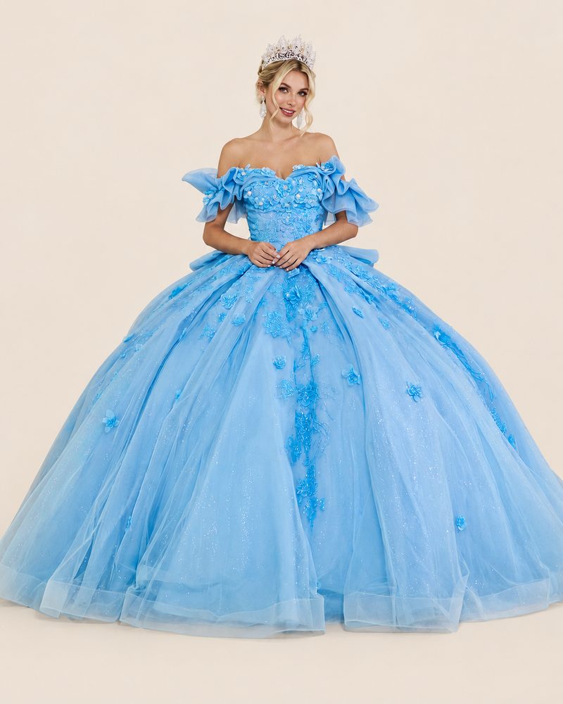 Vestido de XV Brenda en color azul cielo