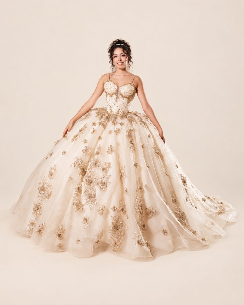 Vestido de XV Catalina en color champagne