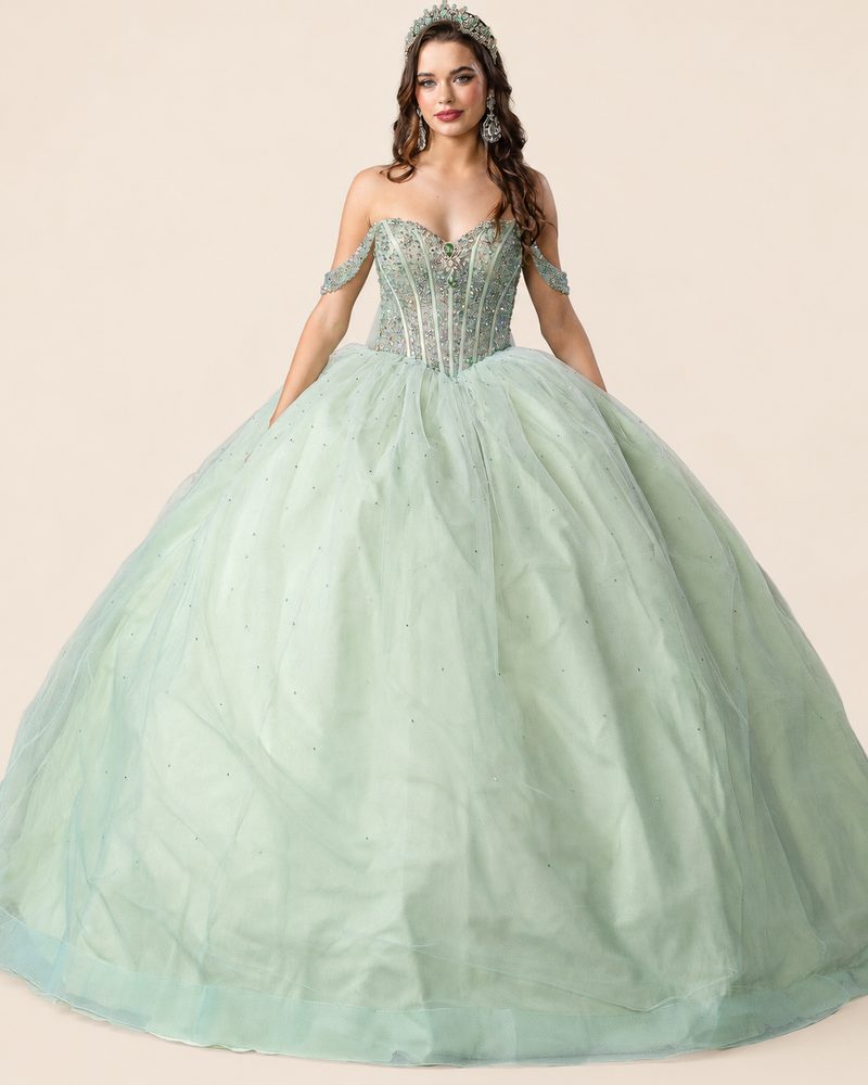 Vestido de XV Cinthia en color verde menta