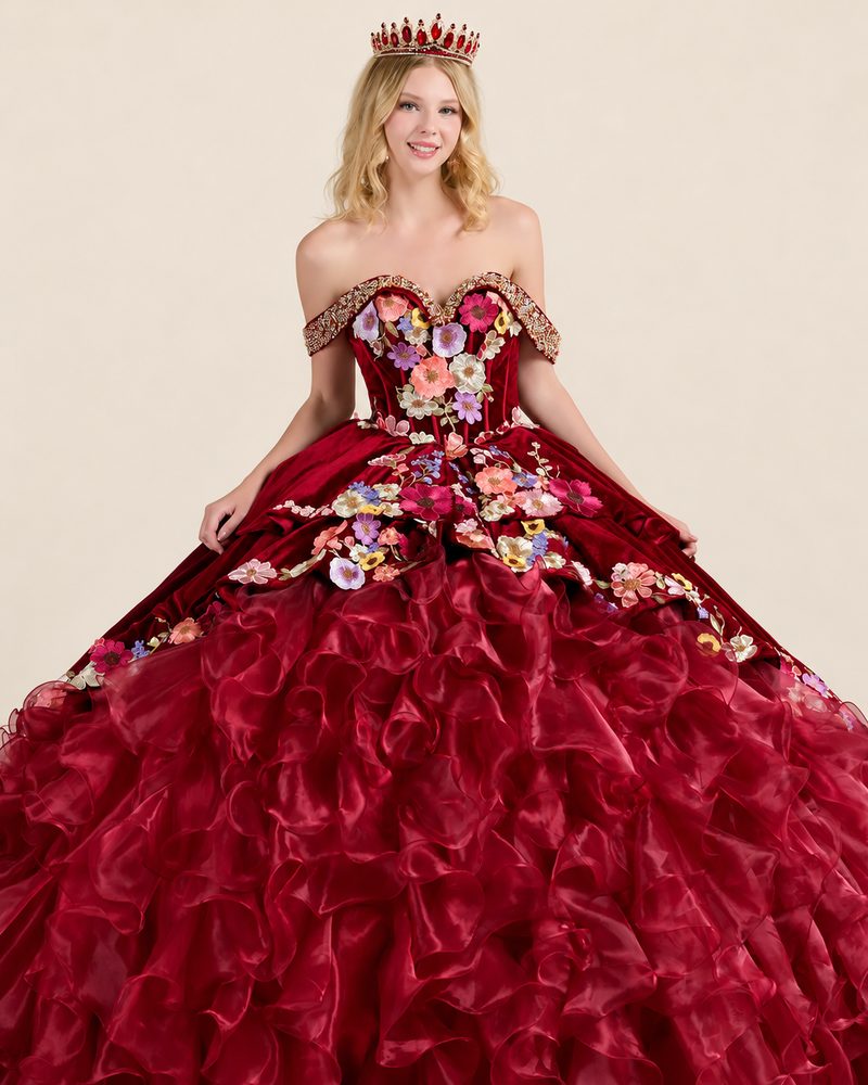 Vestido de XV Consuelo en color vino