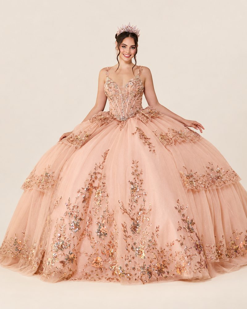 Vestido de XV Estela en color oro rosa