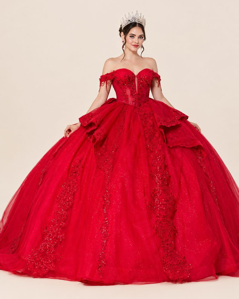 Vestido de XV Evelyn en color rojo