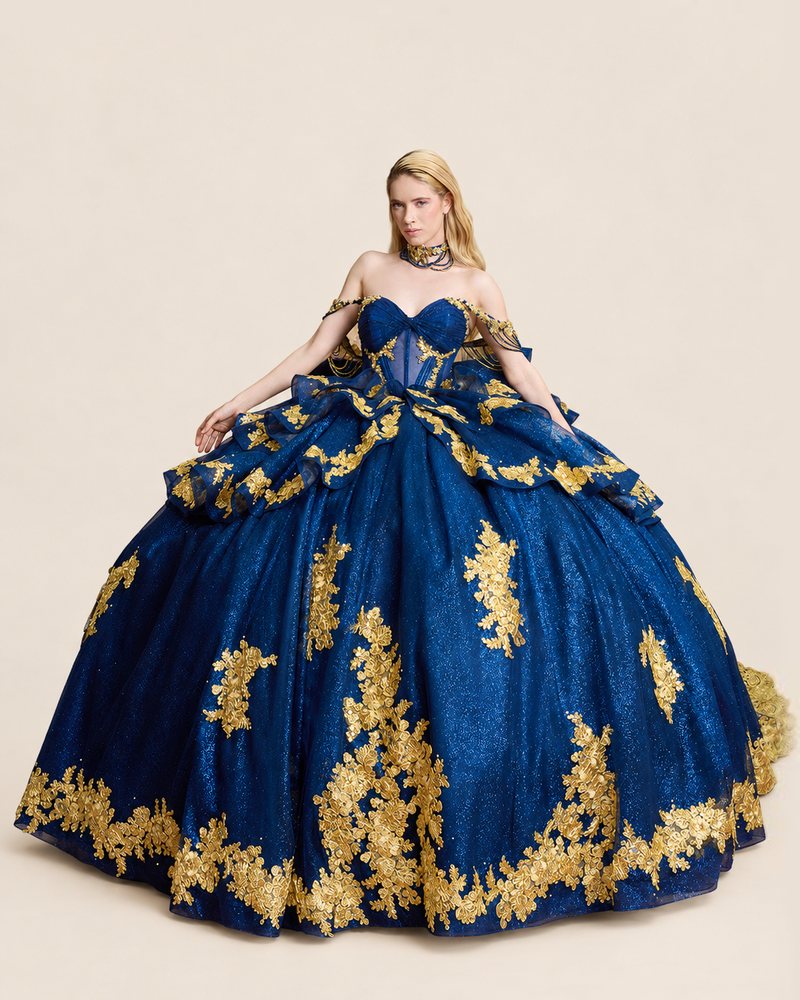 Vestido de XV Fabiola en color azul marino