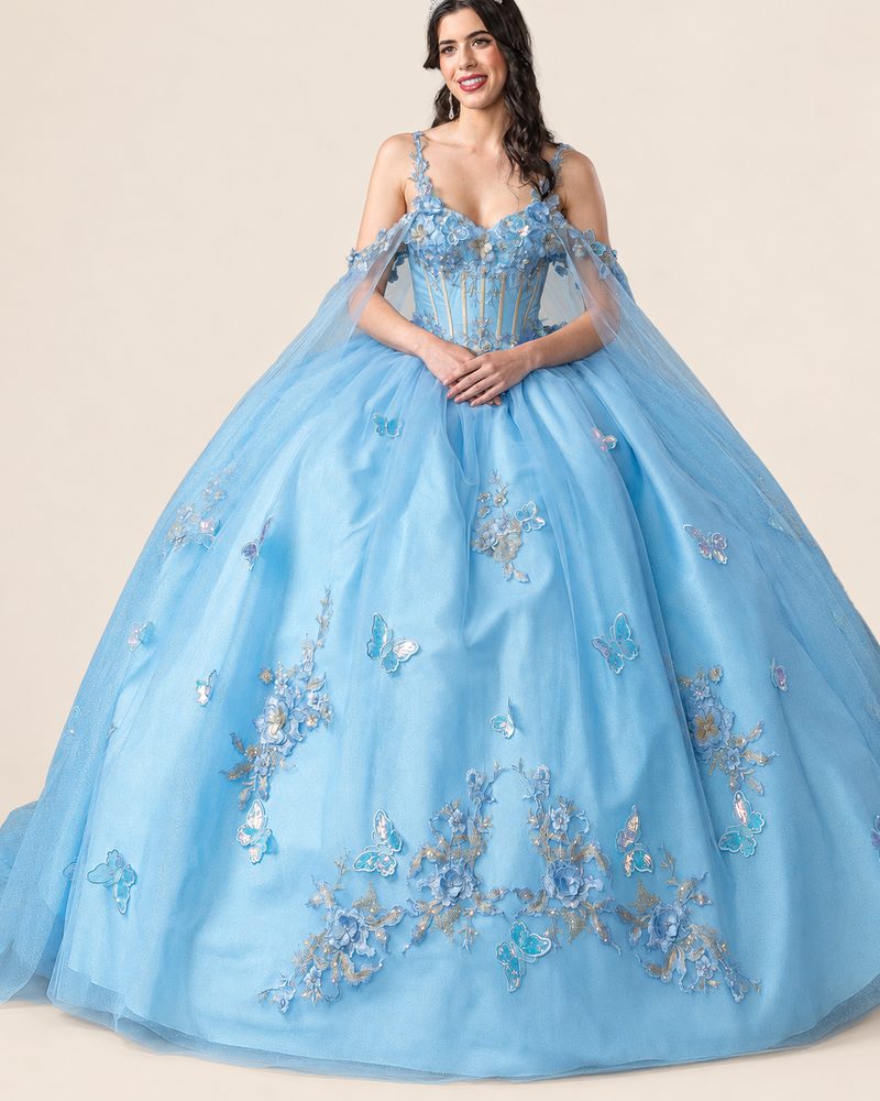 Vestido de XV Fany en color azul cielo