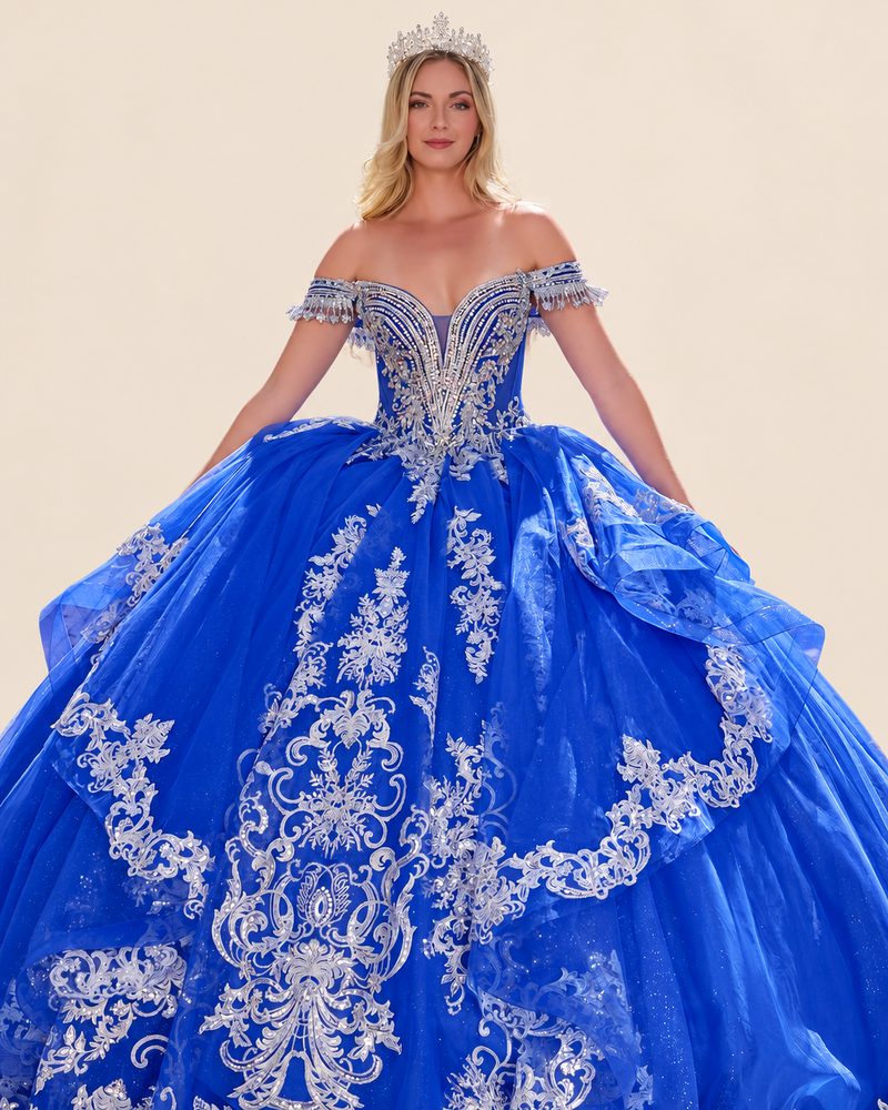 Vestido de XV Fiorella en color azul rey