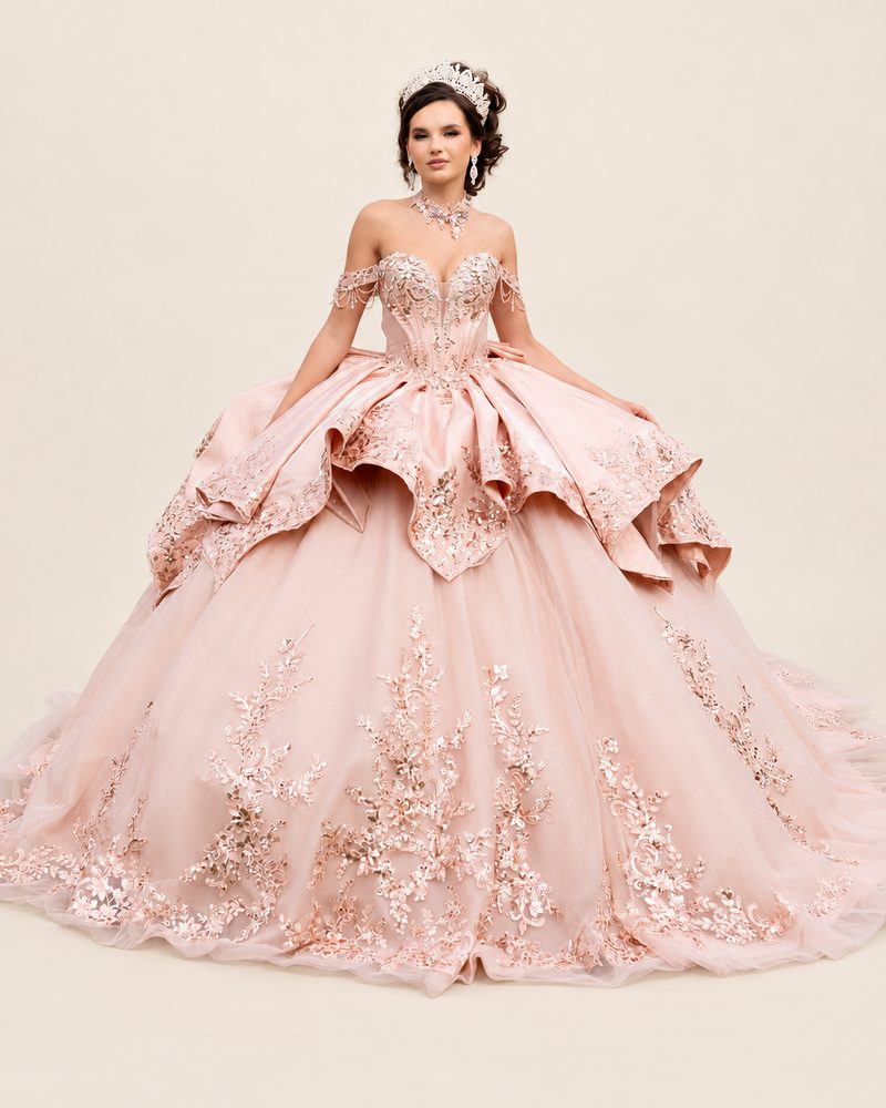 Vestido de XV Flavia en color oro rosa