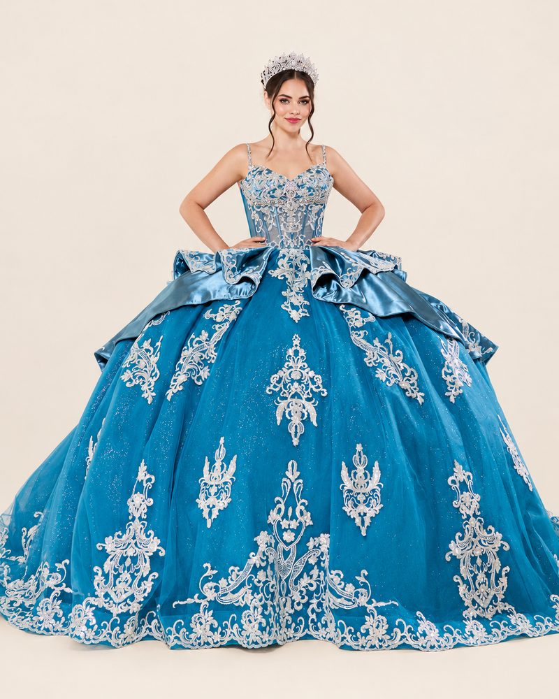 Vestido de XV Frida en color aqua