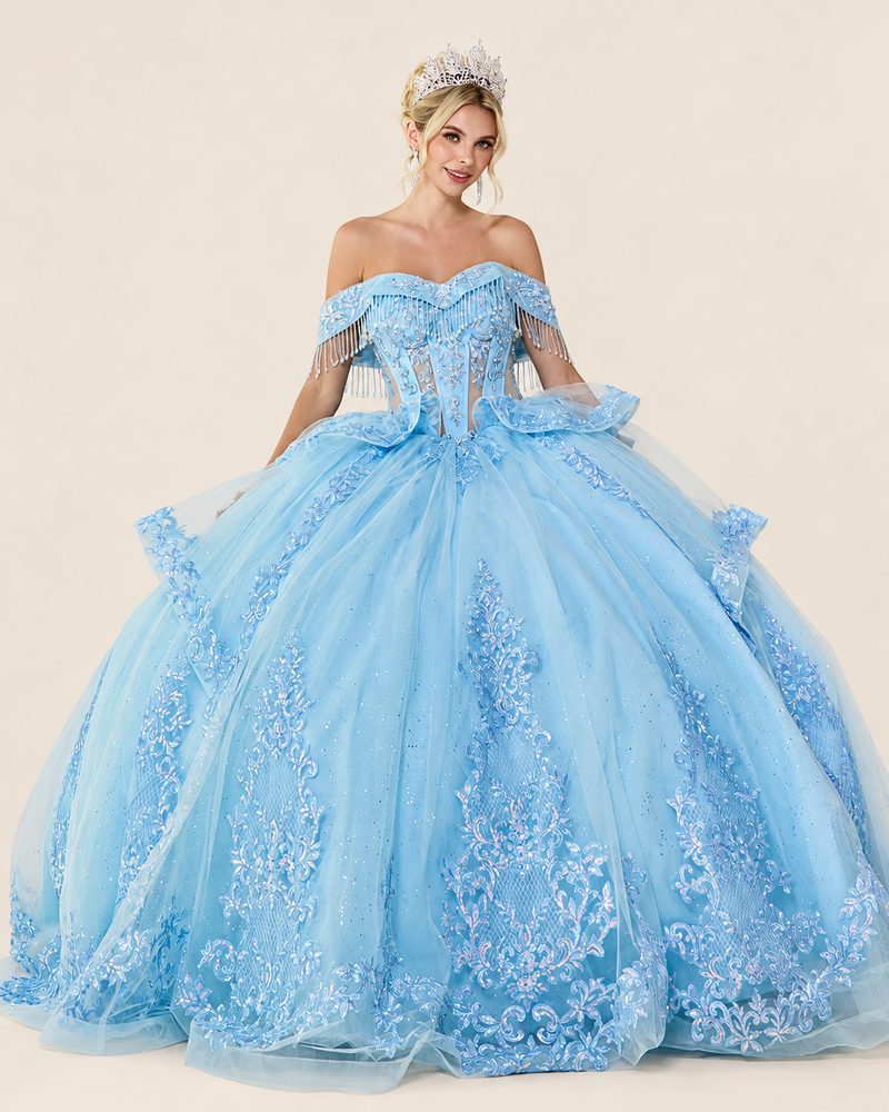 Vestido de XV Greta en color azul cielo