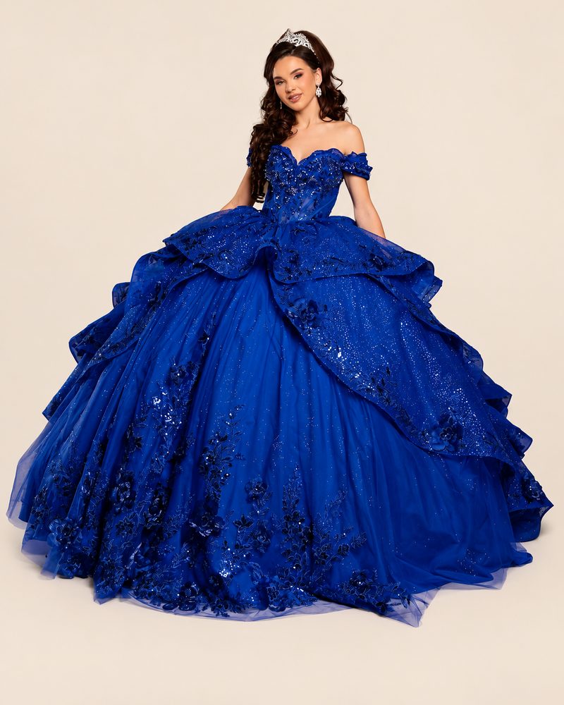 Vestido de XV Ingrid en color azul rey