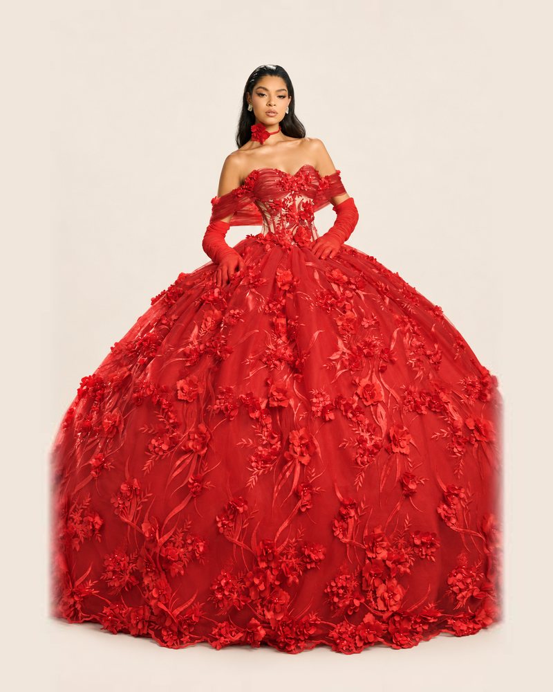 Vestido de XV Itzel en color rojo