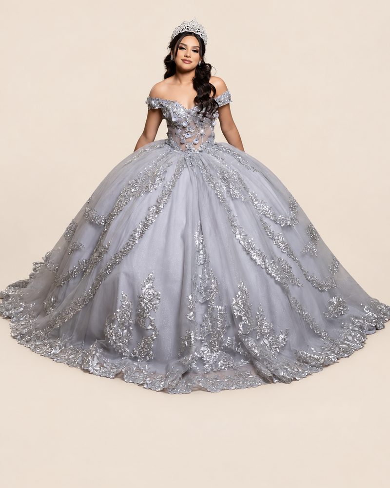 Vestido de XV Jacqueline en color plata