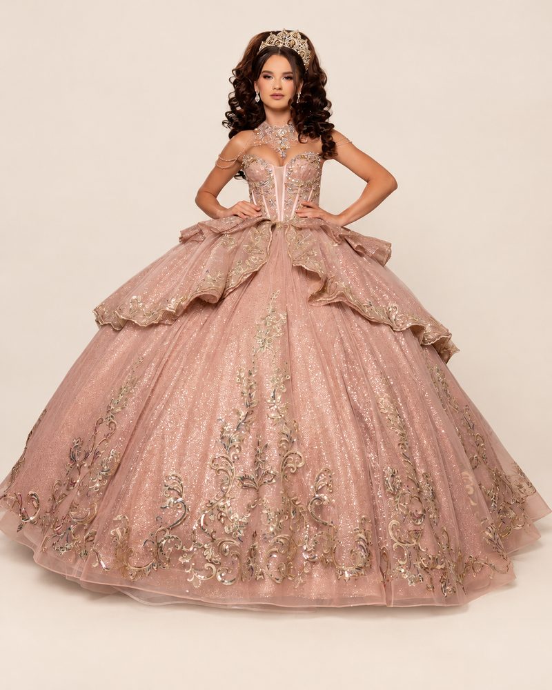 Vestido de XV Johana en color oro rosa