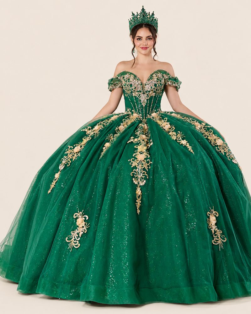 Vestido de XV Judith en color esmeralda