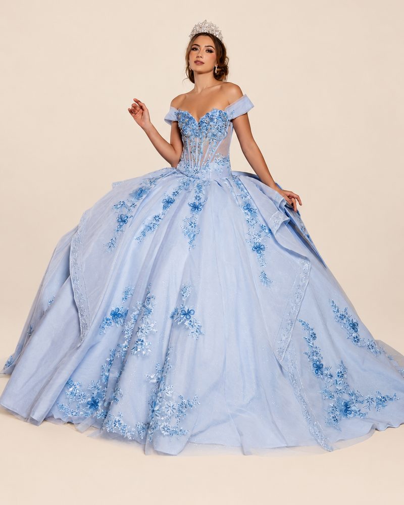 Vestido de XV Juliana en color azul cielo