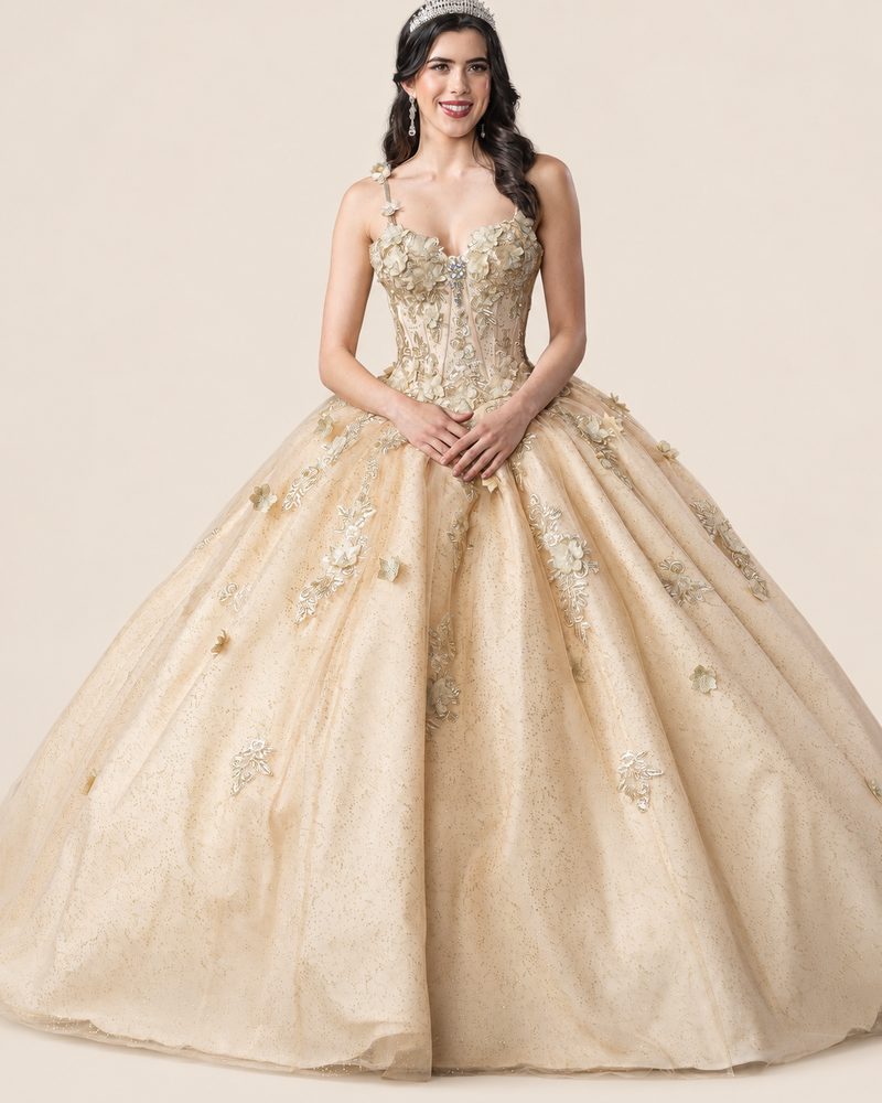 Vestido de XV Kaia en color champagne