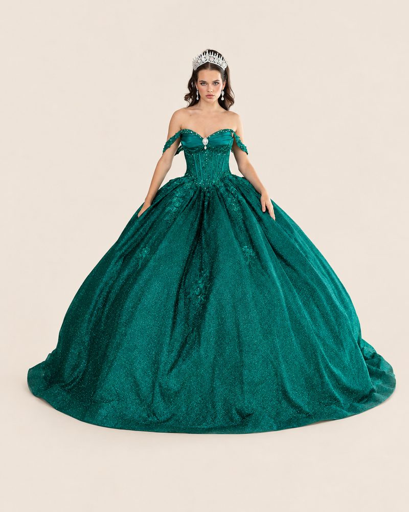 Vestido de XV Katia en color esmeralda