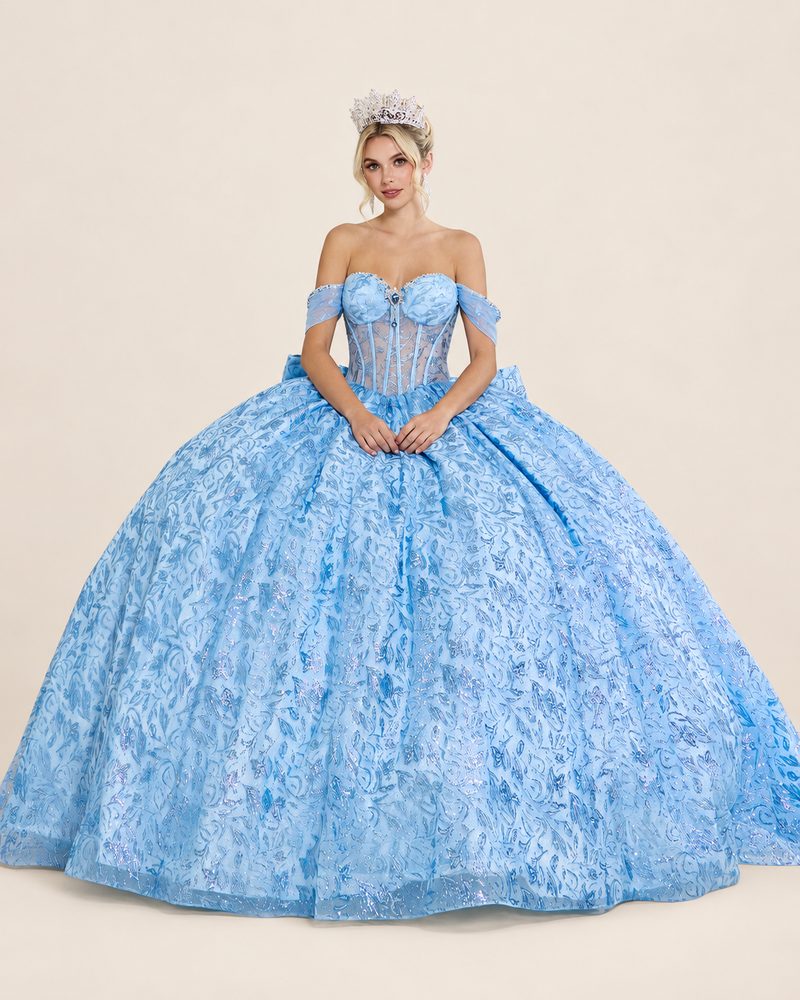 Vestido de XV Kayla en color azul cielo