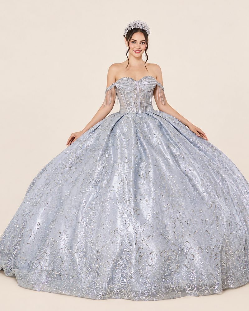 Vestido de XV Kiara en color plata