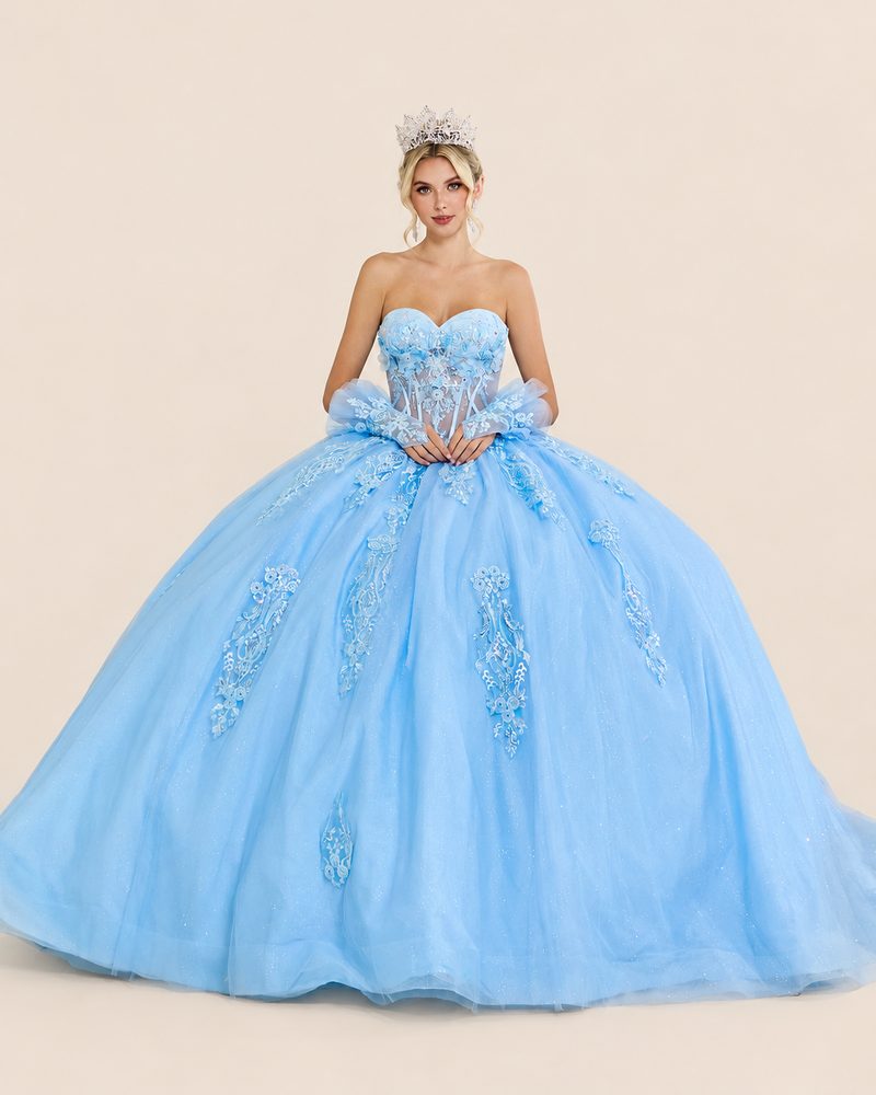 Vestido de XV Lara en color azul cielo