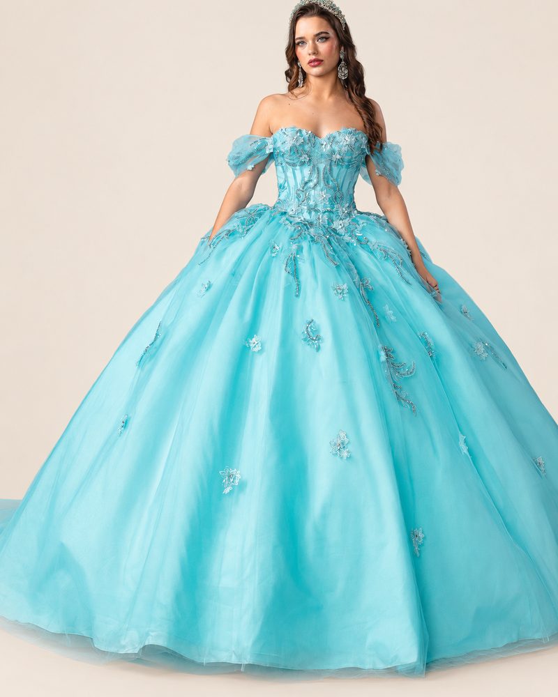 Vestido de XV Lea en color aqua