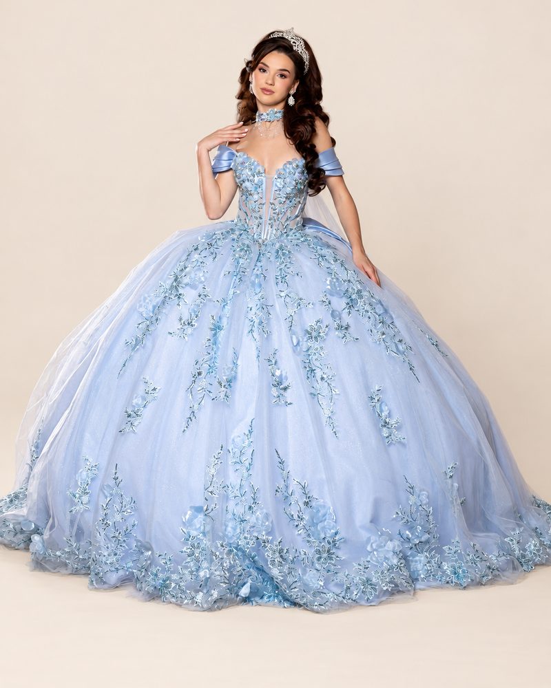 Vestido de XV Leilani en color azul cielo