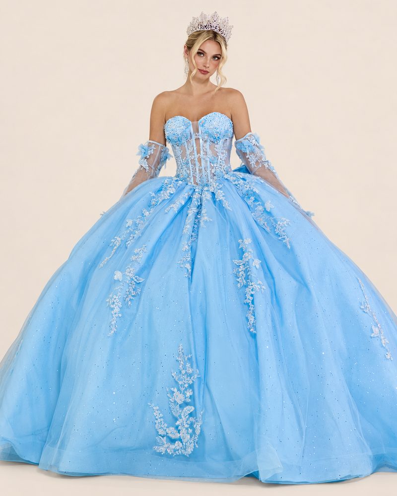 Vestido de XV Lilia en color azul cielo
