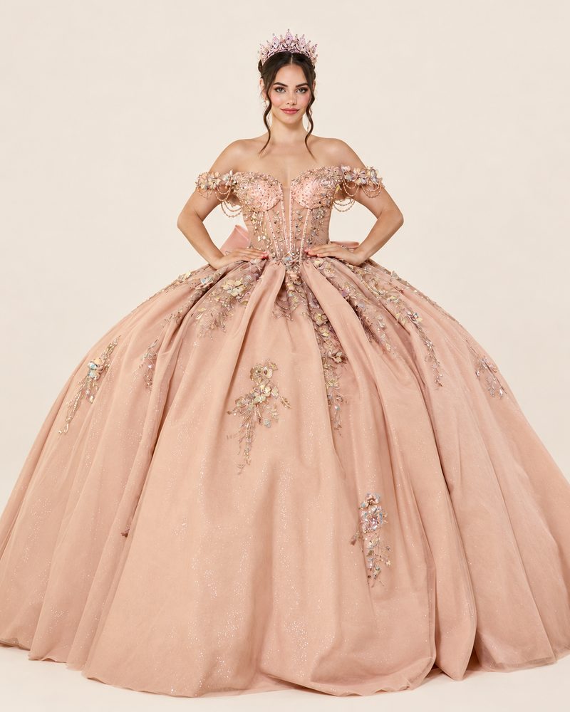 Vestido de XV Lola en color oro rosa