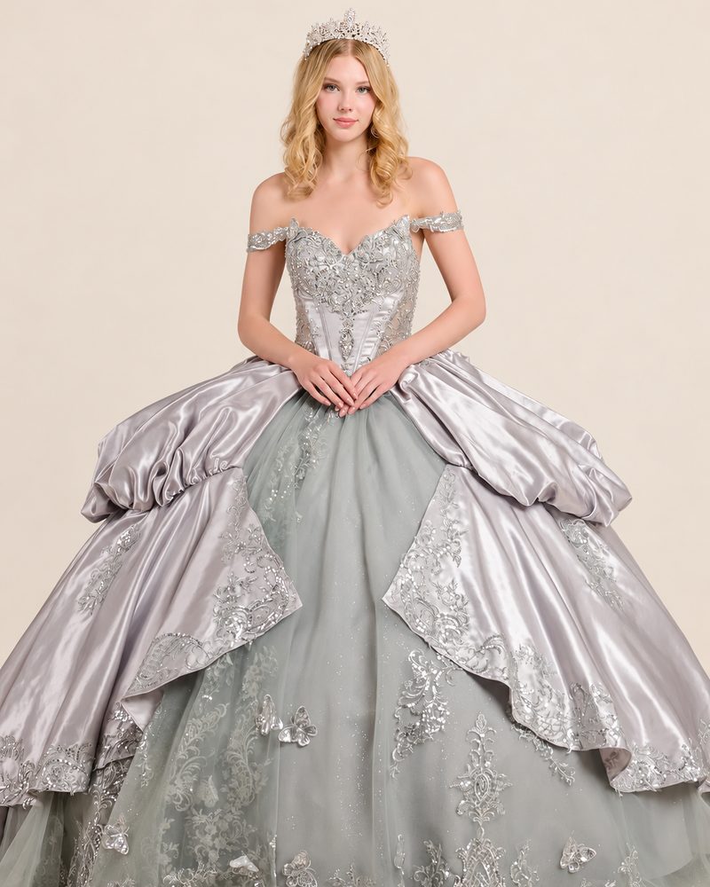 Vestido de XV Lucila en color plata
