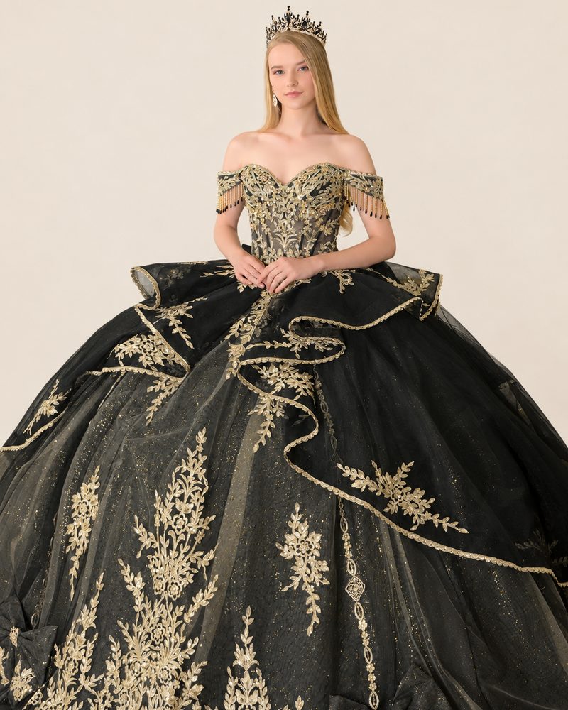 Vestido de XV Macarena en color negro
