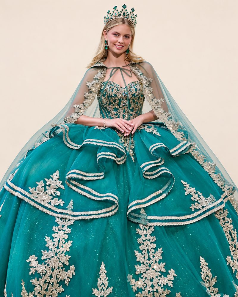 Vestido de XV Manuela en color esmeralda