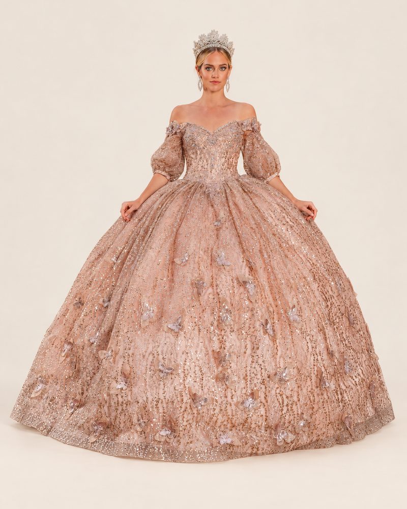 Vestido de XV Marla en color oro rosa
