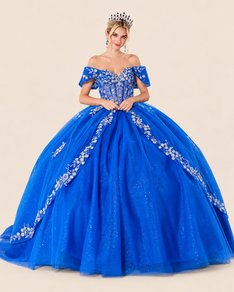 Vestido de XV Mika en color azul rey