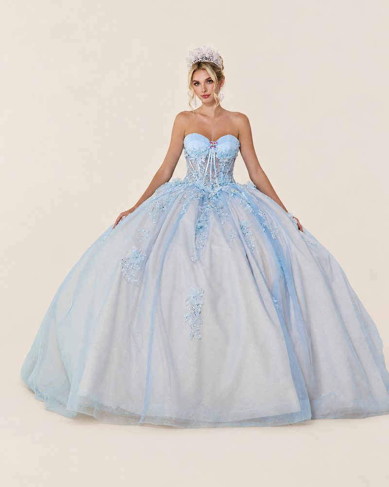 Vestido de XV Miriam en color azul cielo
