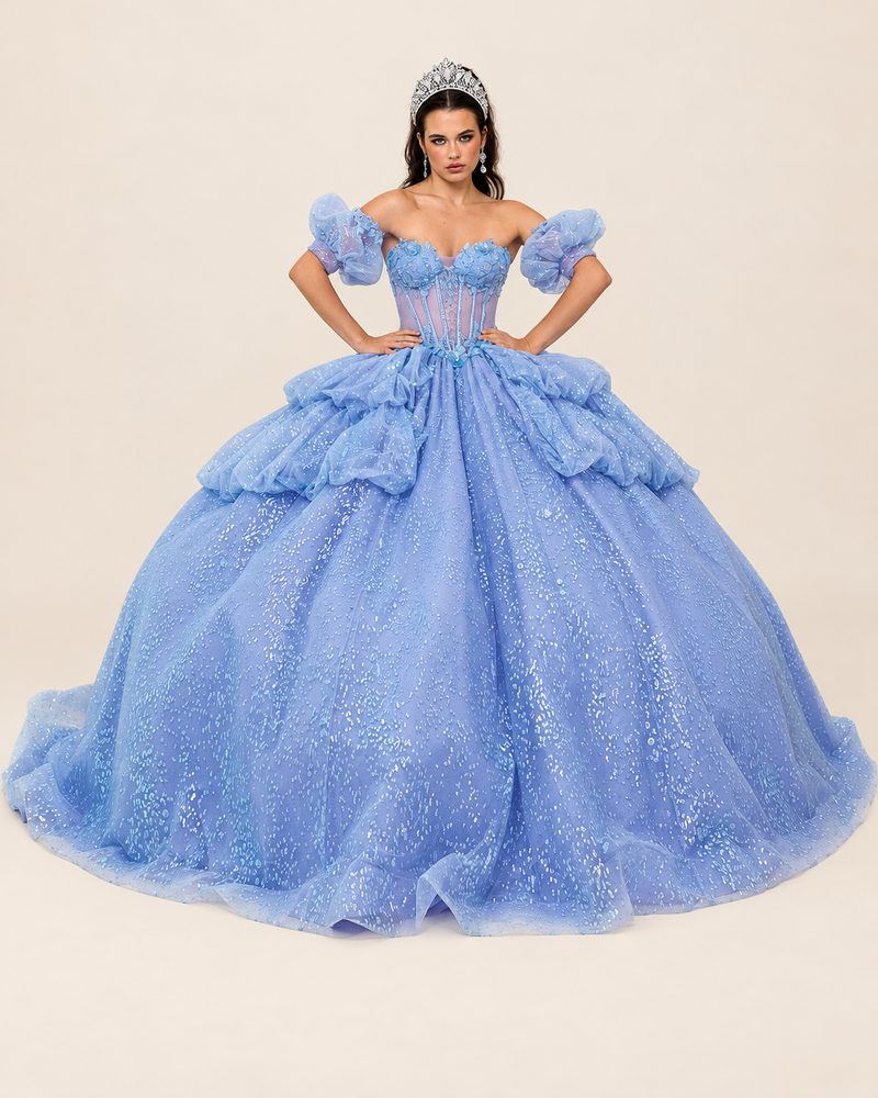 Vestido de XV Naya en color azul cielo