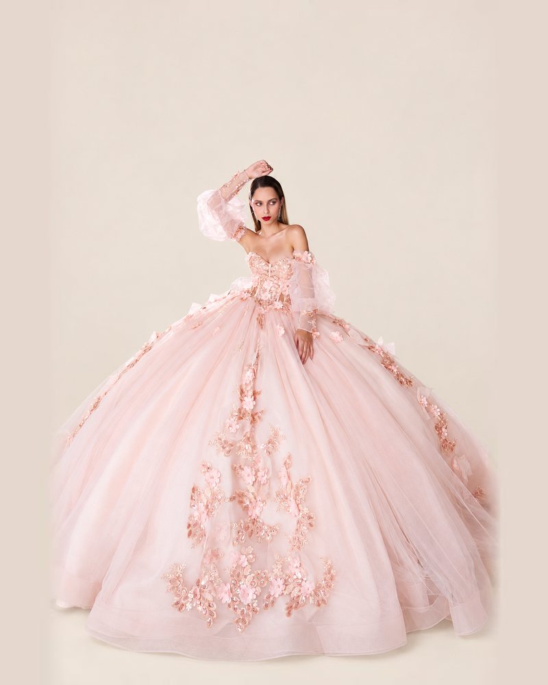 Vestido de XV Nicole en color blush