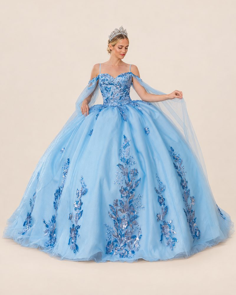Vestido de XV Niki en color azul cielo