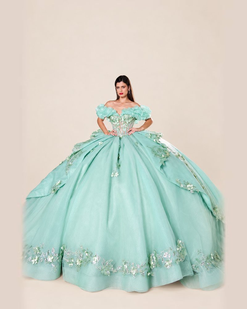 Vestido de XV Noelia en color verde menta